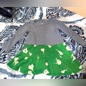 Tea Collection Black and White Pleated Fit and Flare Dress